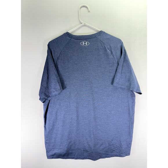 Under Armour Heatgear The Tech Tee Blue Patterned Active T-Shirt Mens X-Large - Picture 5 of 5
